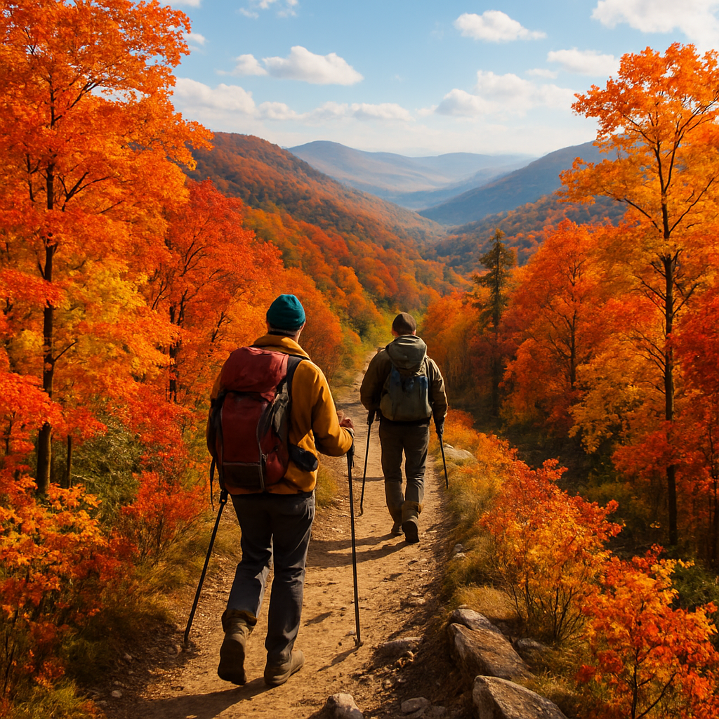 Autumn Hikers On Appalachian Trail Ridge DIY paint by diamonds