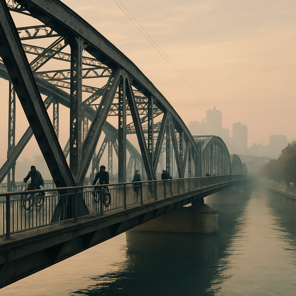 Porto Alegre Metal Bridge At Dawn diamonded painting kits