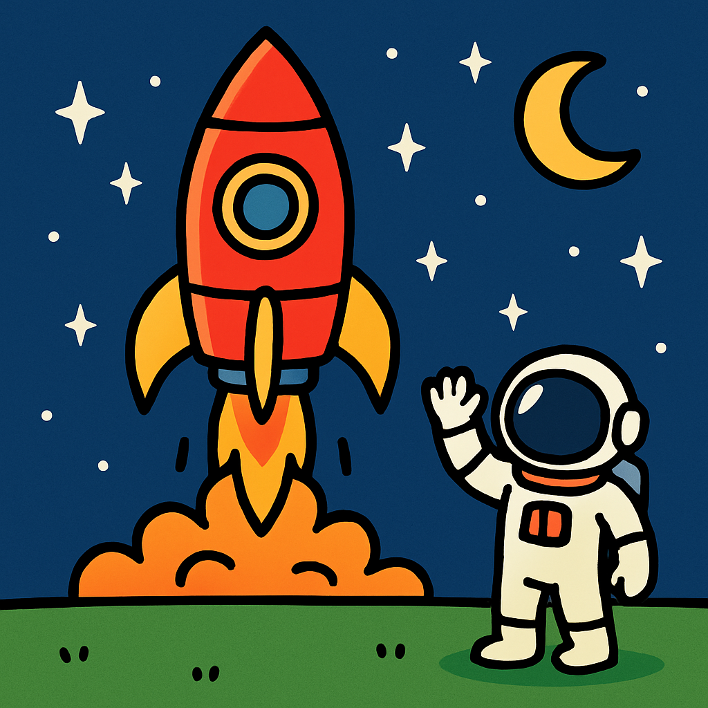 Rocketing Into Space painting diamond kit