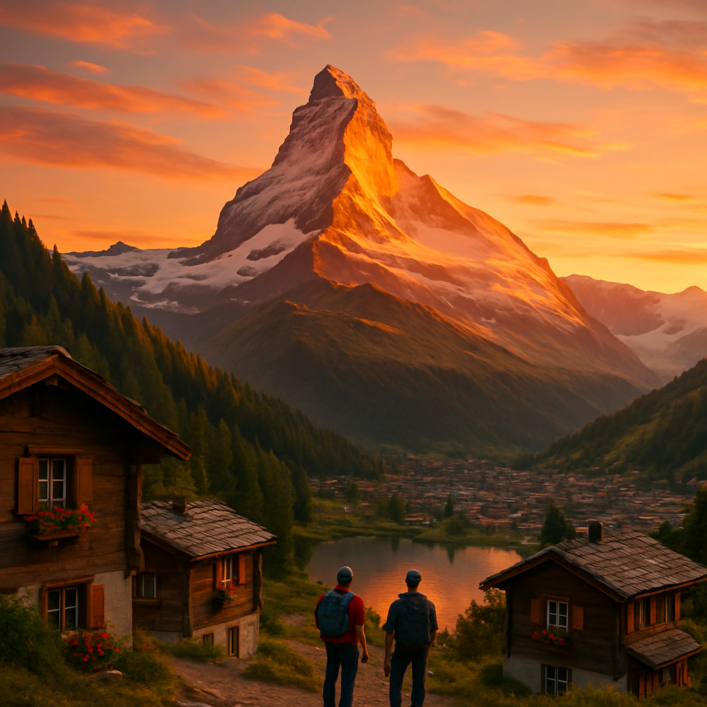 Majestic Matterhorn Sunset Paint by diamonds kits