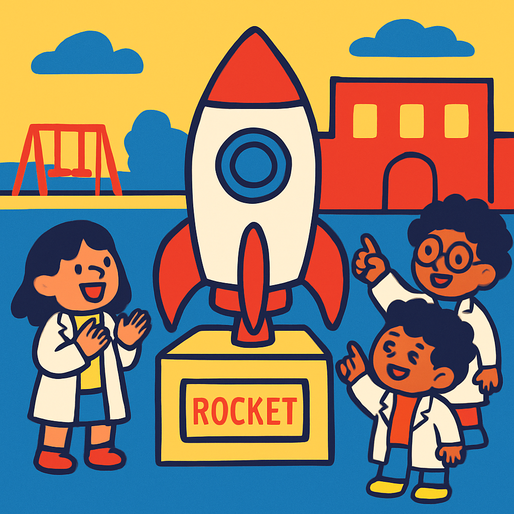 Rocket Garden At School painting diamond kit