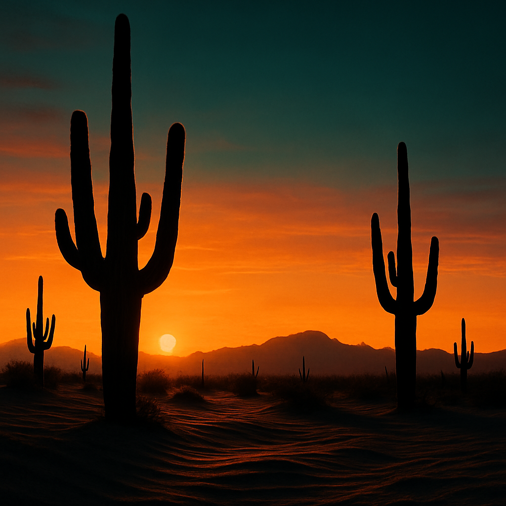 Saguaro Cactus Landscape paint by diamonds