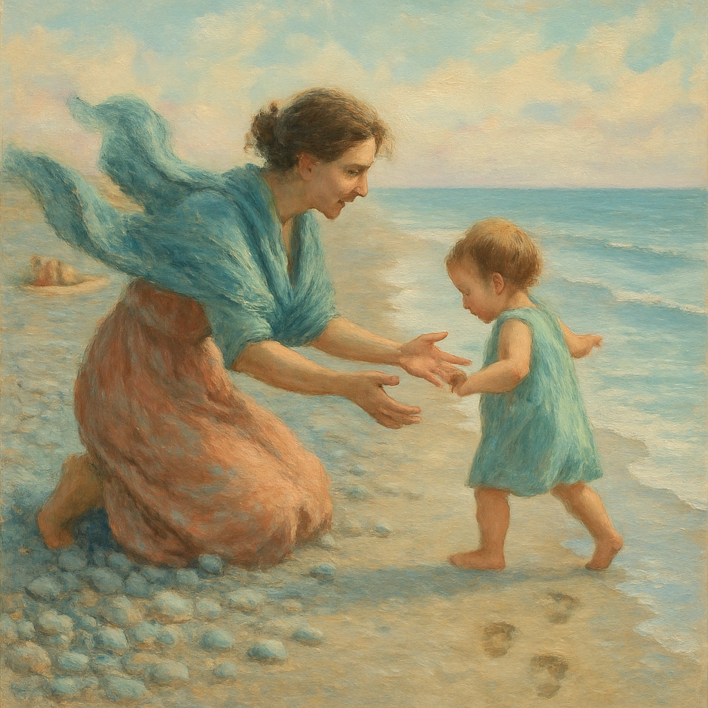 First Steps Across The Pebbled Shore Paint by diamonds art