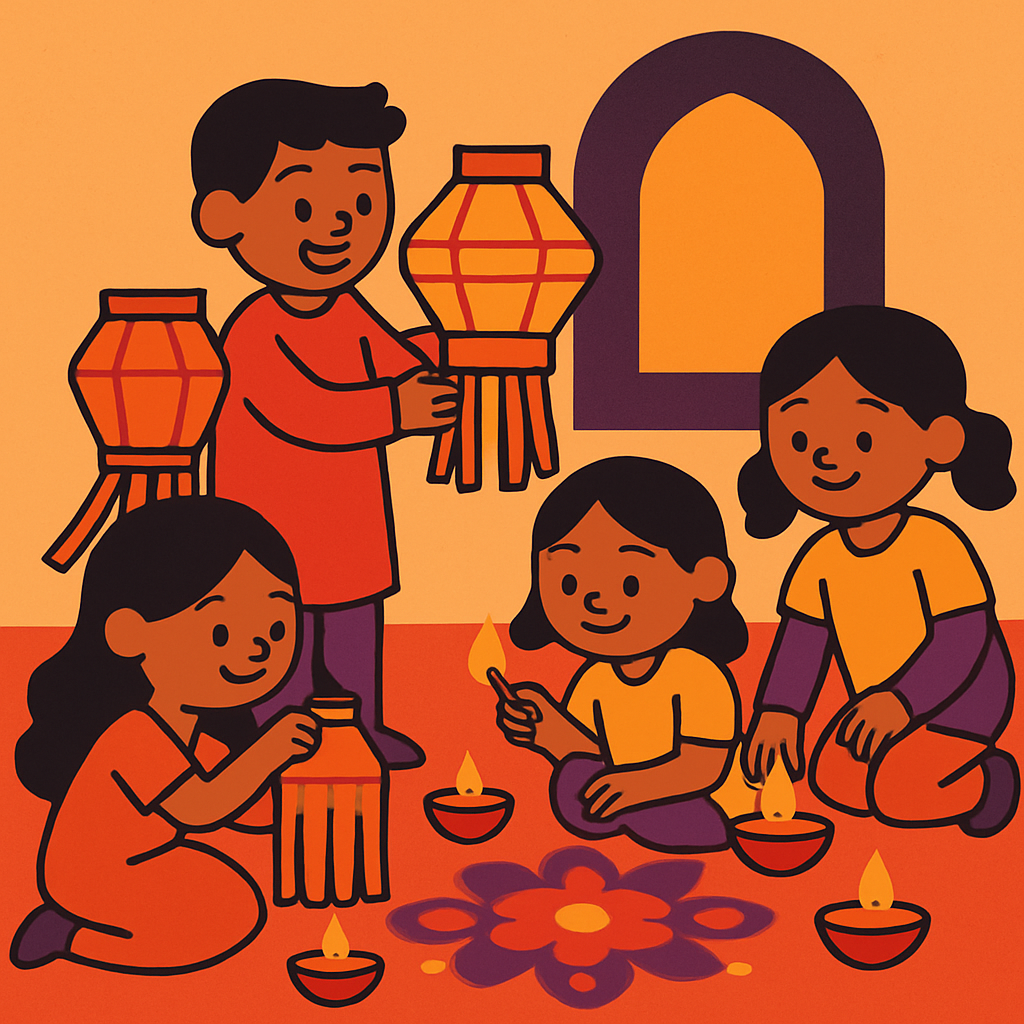 Diwali Lantern Workshop Painting by diamonds kit