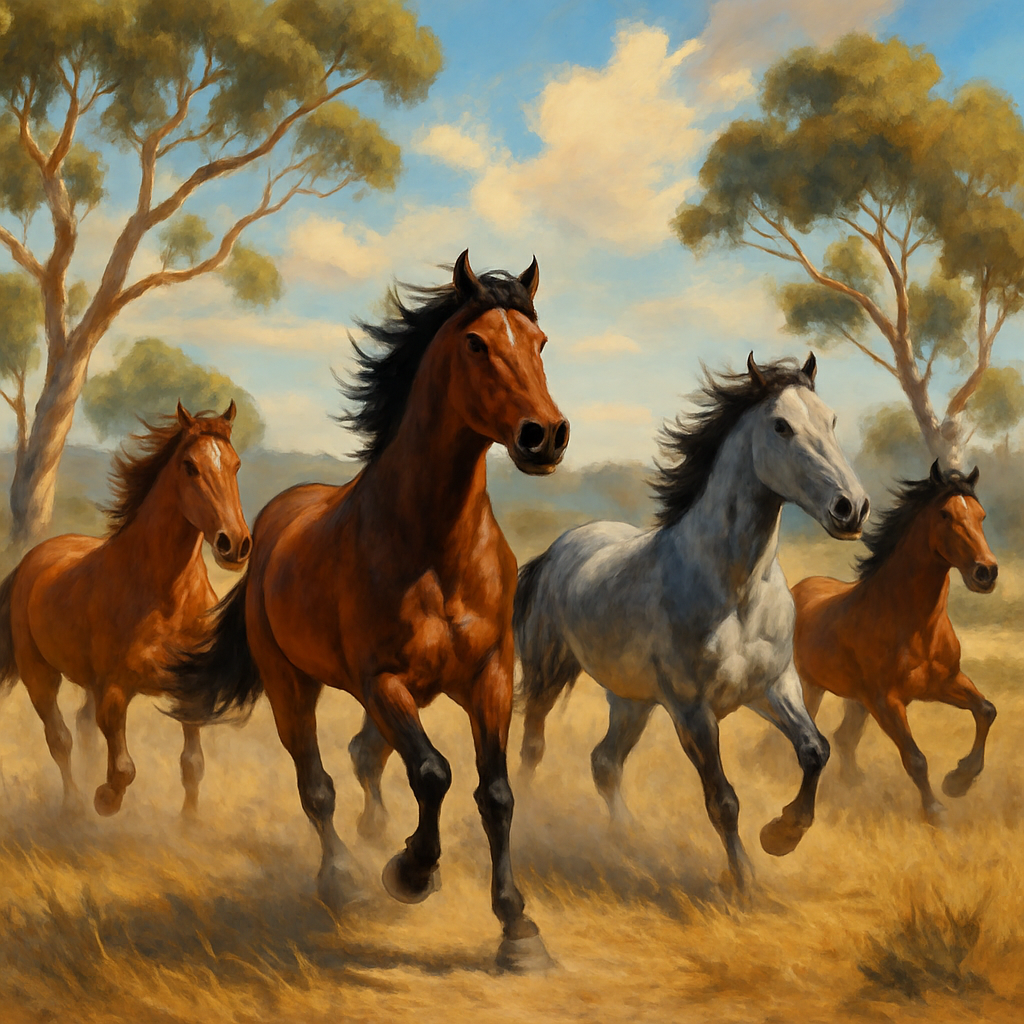 Australian Brumby Horse Painting by diamonds kit