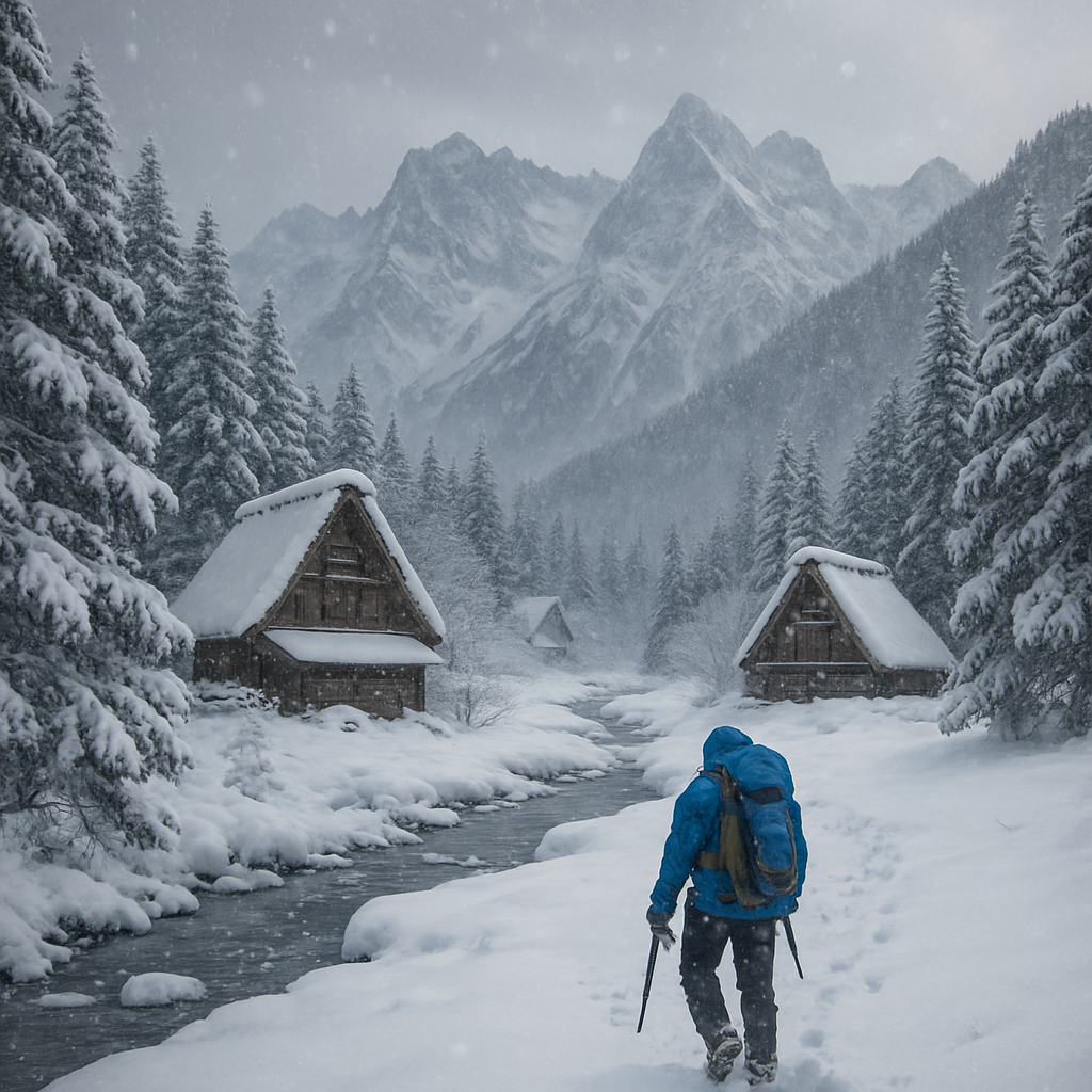 Snowfall On The Japanese Alps Paint by diamonds art