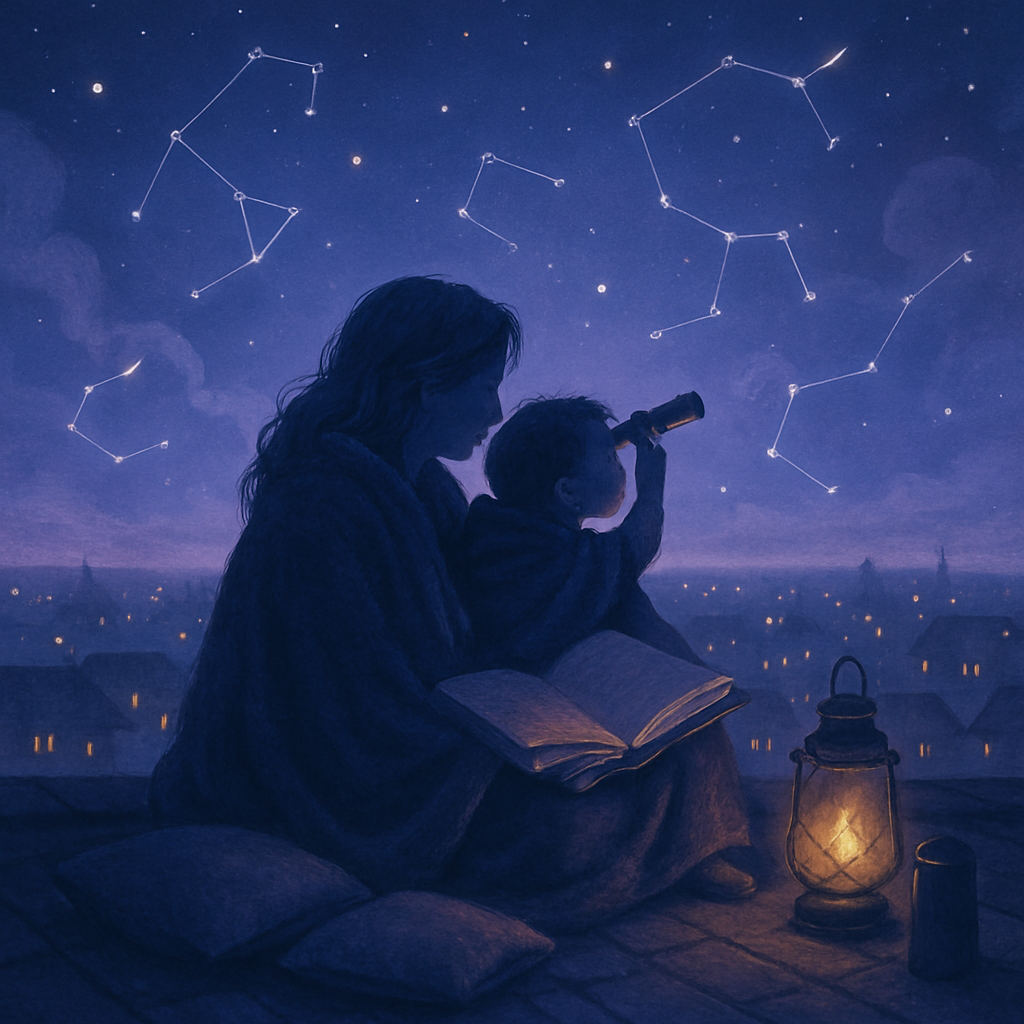 Stargazer Storytime On The Rooftop diamonded painting kits