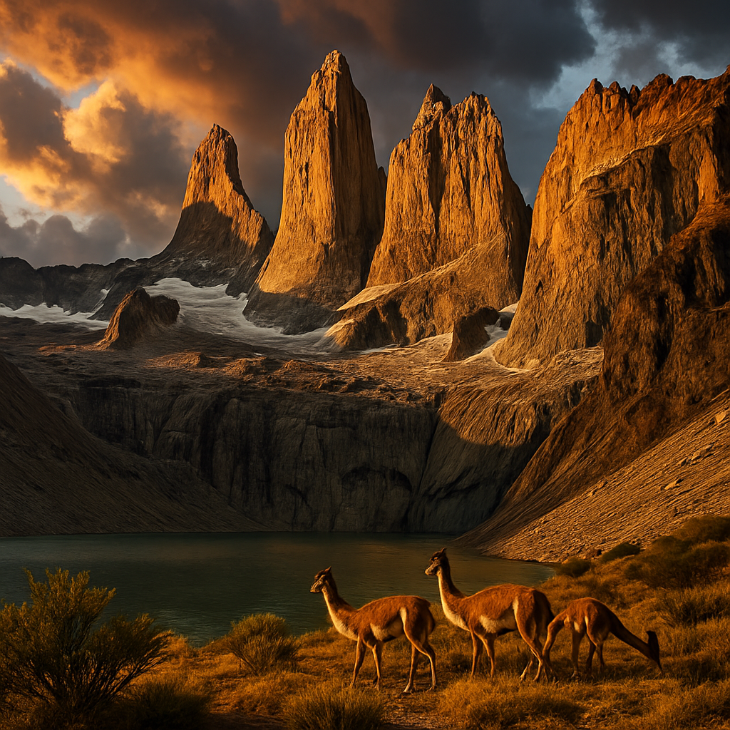 Sunset Over Patagonias Granite Spires paint by diamonds