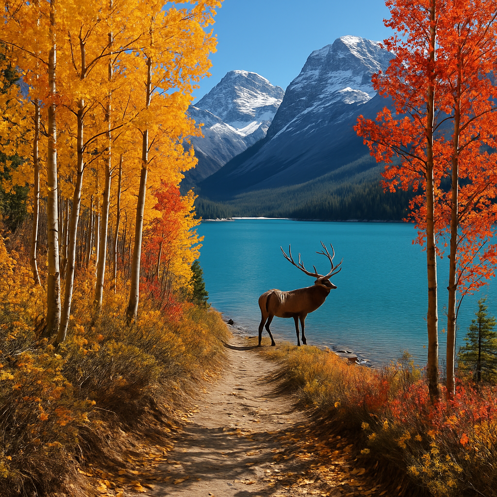 Autumn Colors Along The Canadian Rockies Trail Painting by diamonds kit