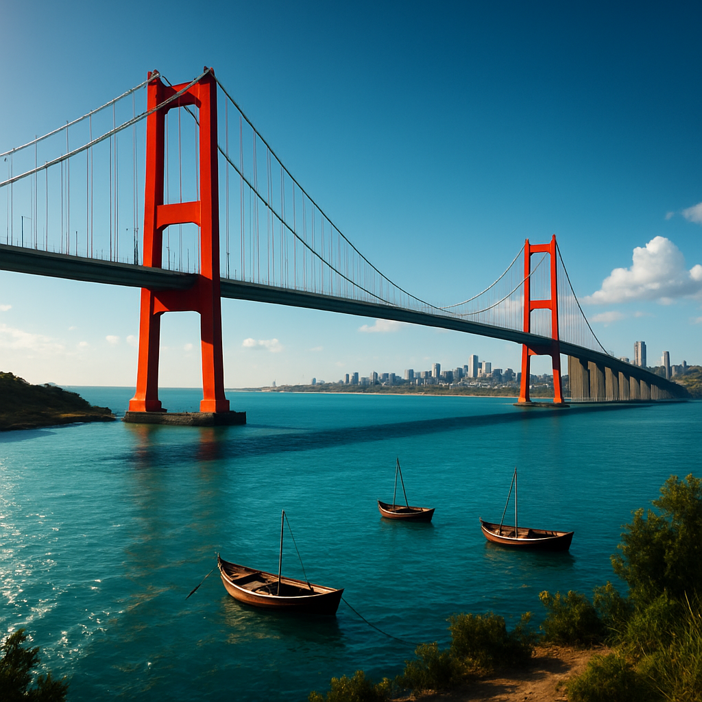 Maputo Katembe Bridge Panorama Paint by diamonds art