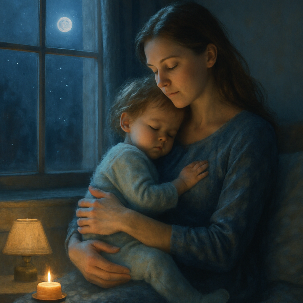 Moonlight Lullaby At The Window diamonded painting kits