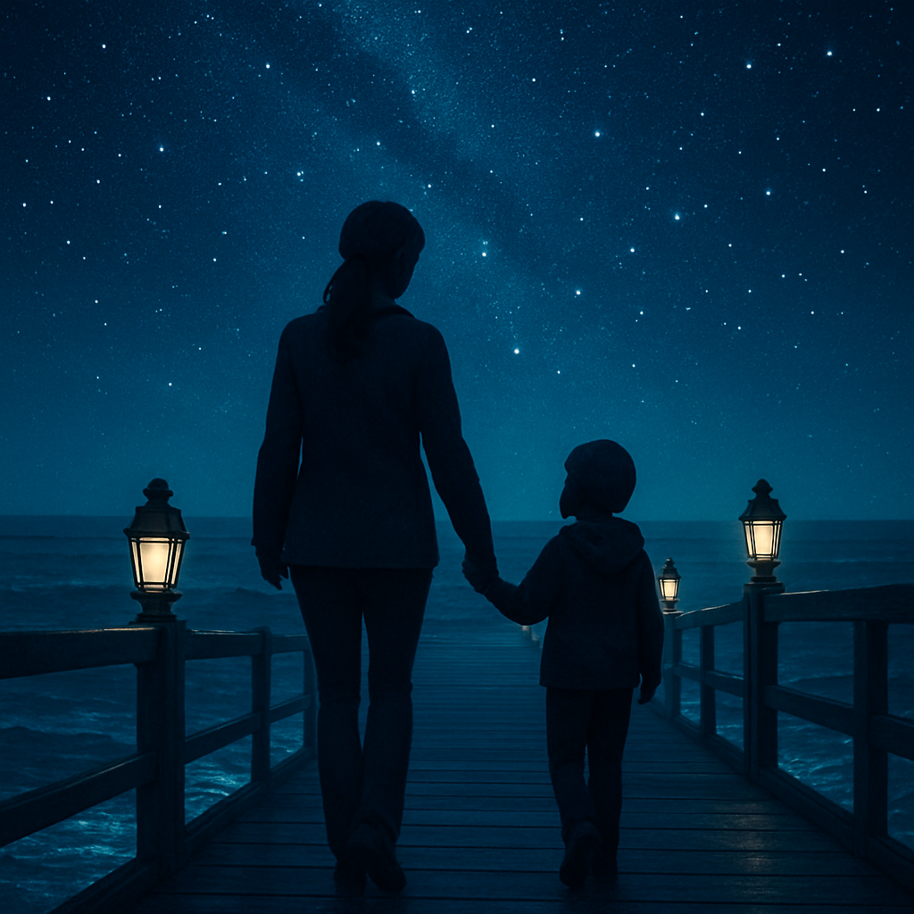 Starlit Storywalk Along The Pier Paint by diamonds kits