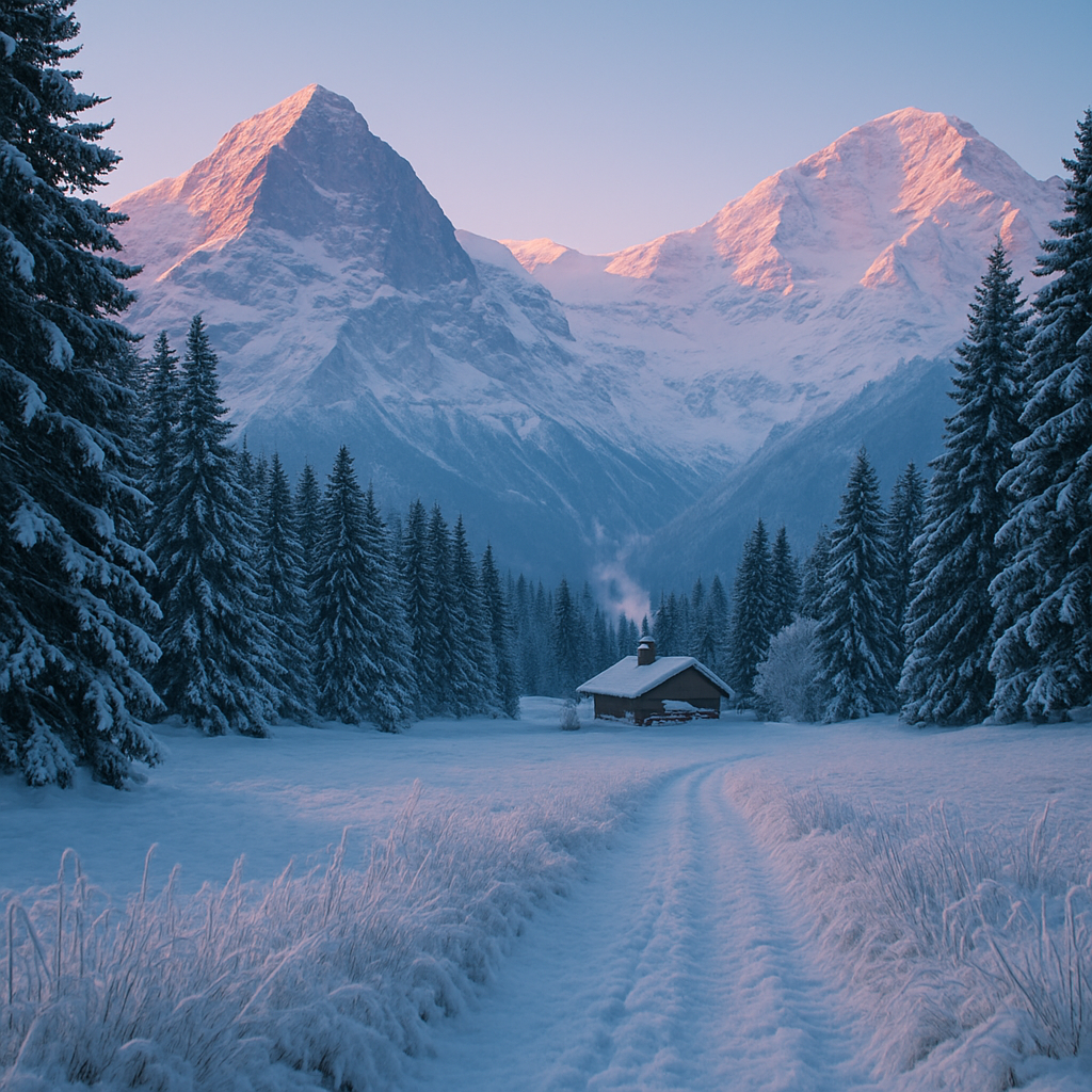 Winter Dawn In The Swiss Bernese Oberland diamond painting
