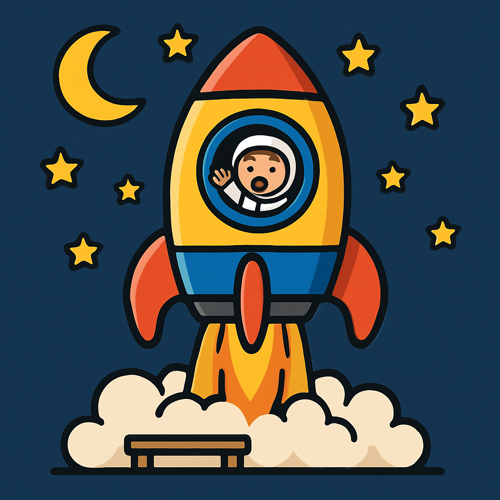 Starlight Rocket Adventure DIY paint by diamonds