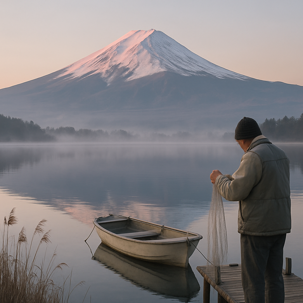 Lake Kawaguchi Dawn Painting by diamonds kit