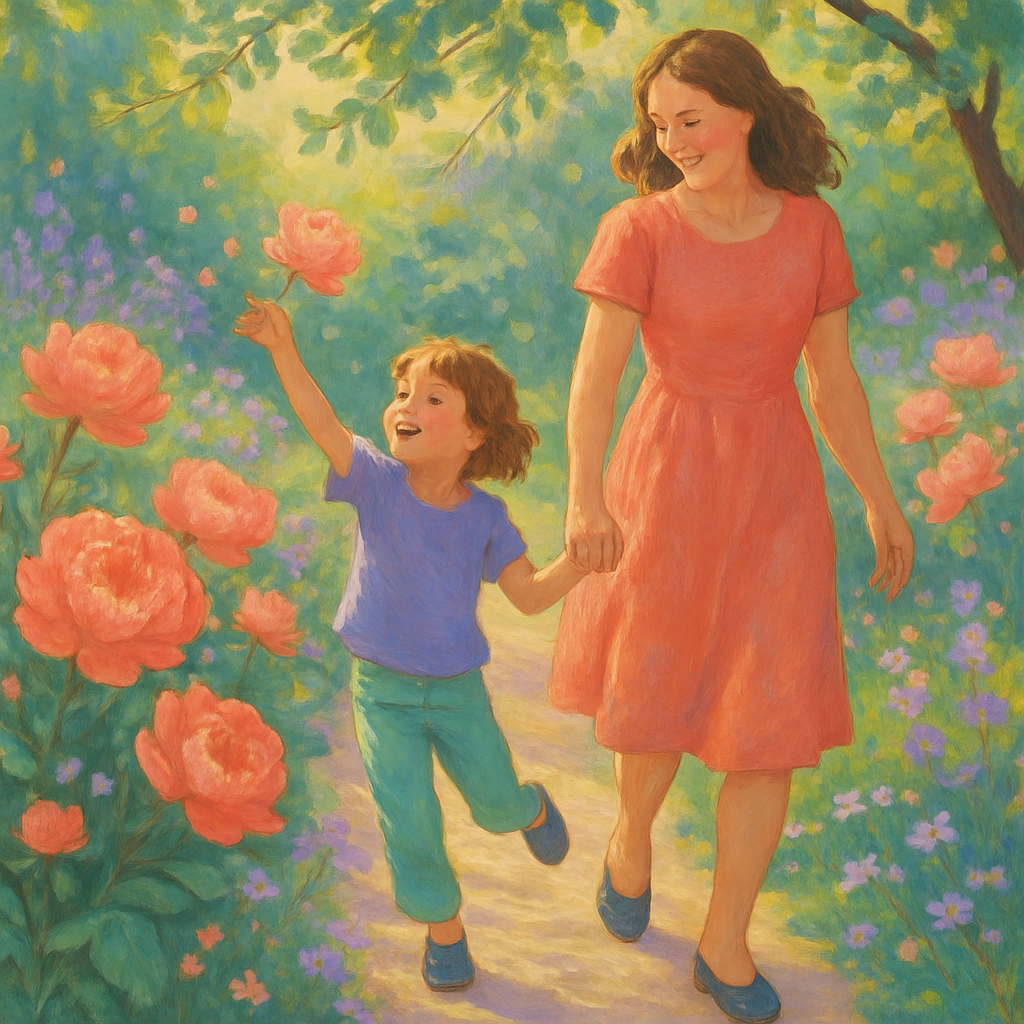 Garden Promenade Hand In Hand Through Blooming Paths Paint by diamonds art