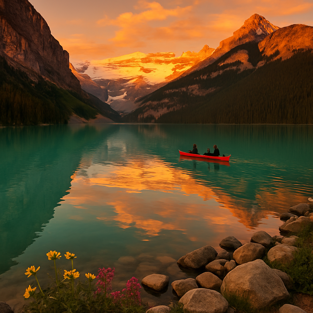Sunset Reflection At Lake Louise paint by diamond