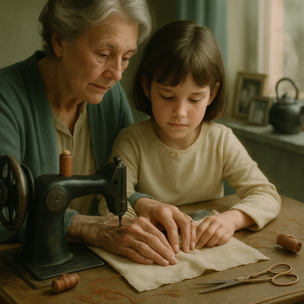 Quiet Reminiscence A Sewing Corner Of Shared Hands Painting by diamonds kit