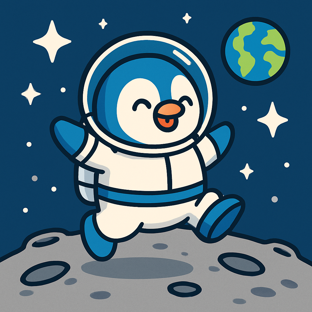 Astronaut Penguin On Moon Adventure Paint by diamonds art