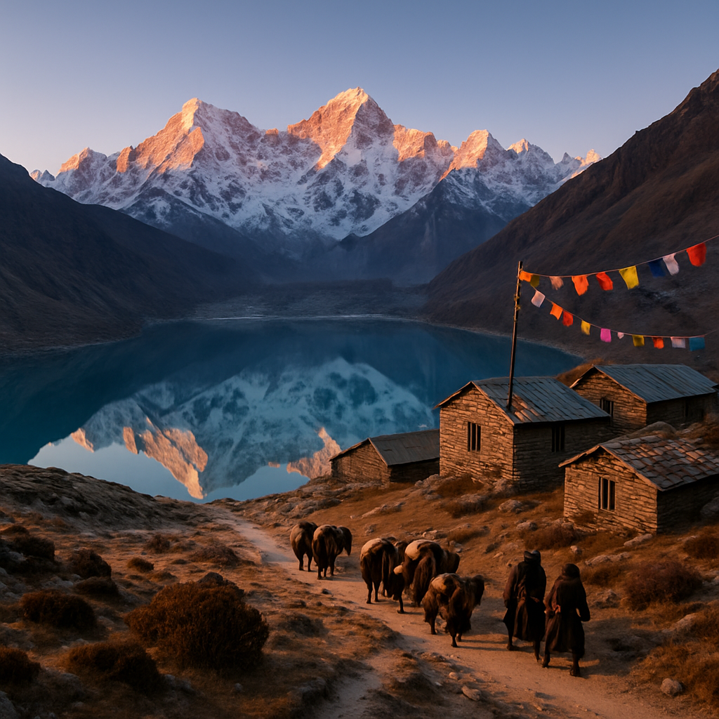 Himalayan Sunrise At Gokyo Valley Paint by diamonds art