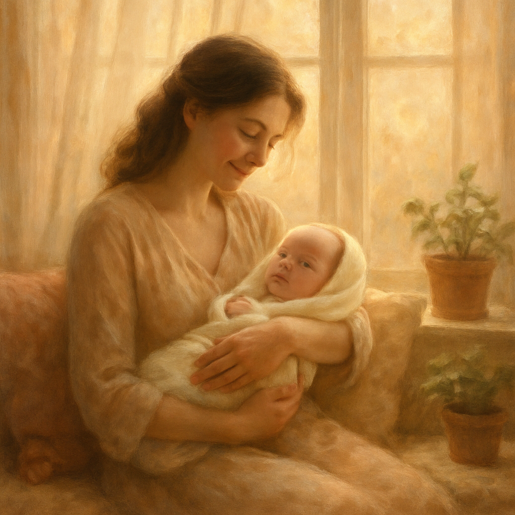 Gentle Radiance A Mother And Child Sharing Morning Light paint by diamonds