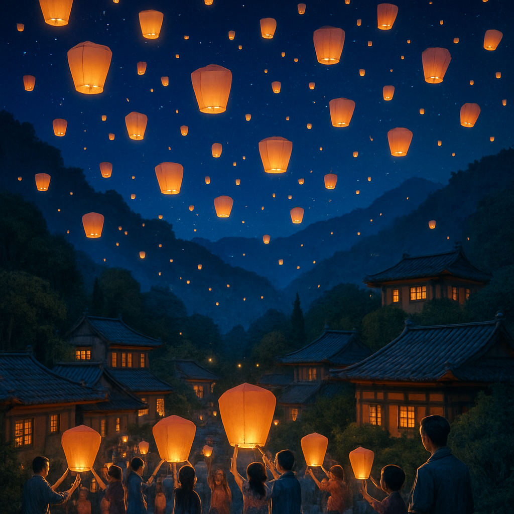 Lantern Festival - Pingxi diamonded painting kits