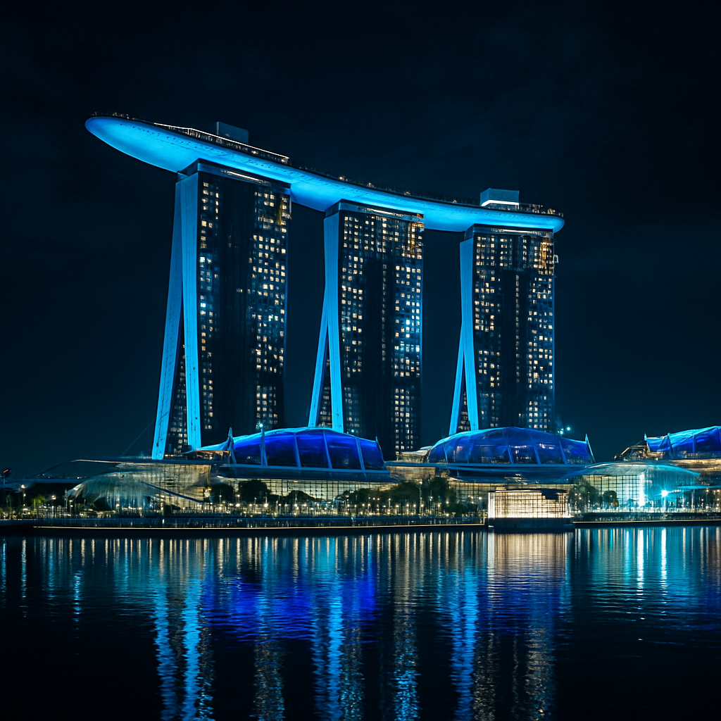 Futuristic Marina Bay Sands Singapore paint by diamonds
