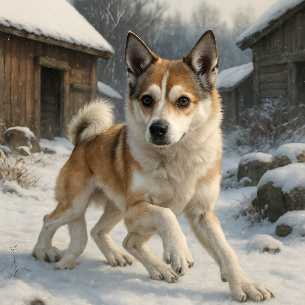 Norwegian Lundehund painting diamond kit