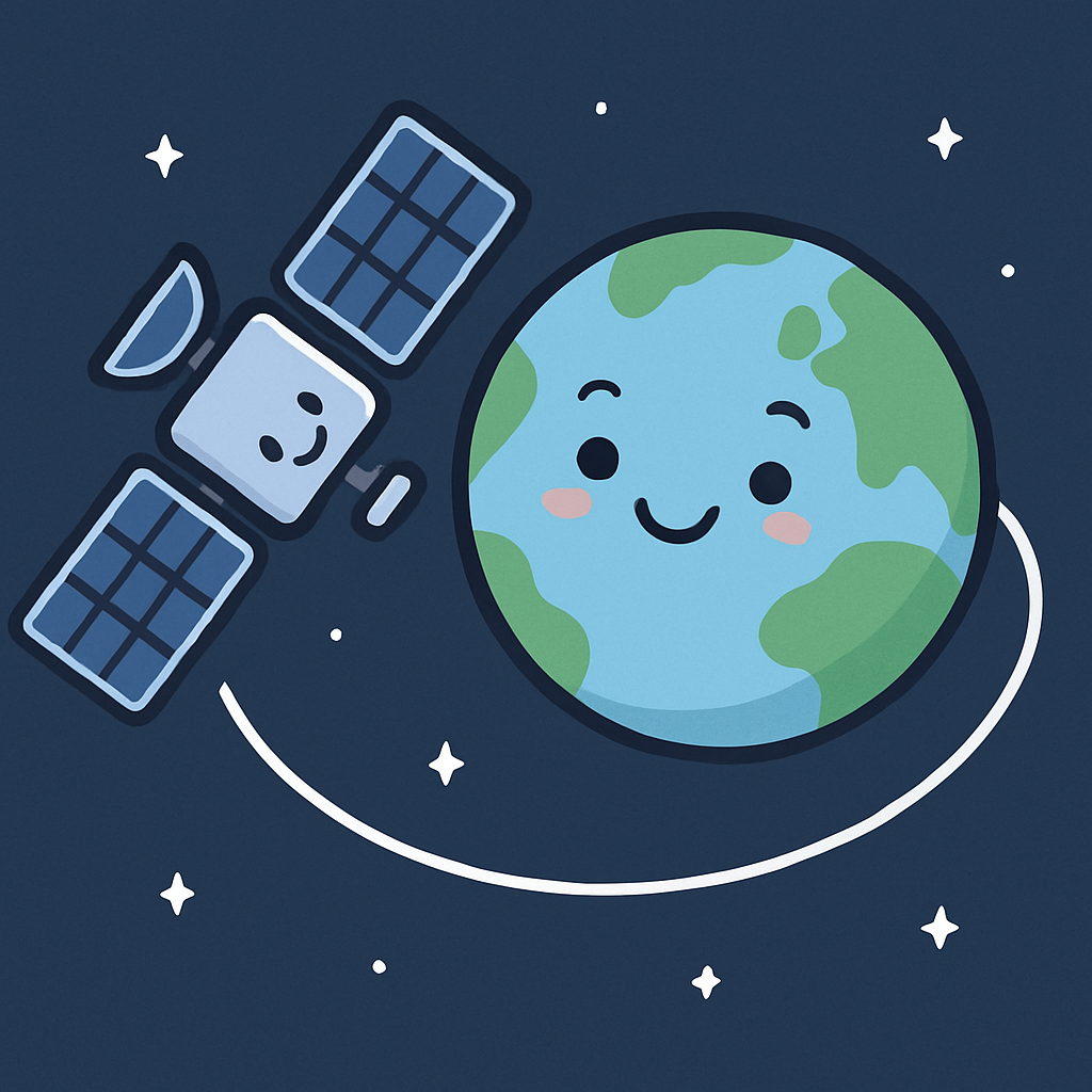 Friendly Orbiting Satellite paint by color