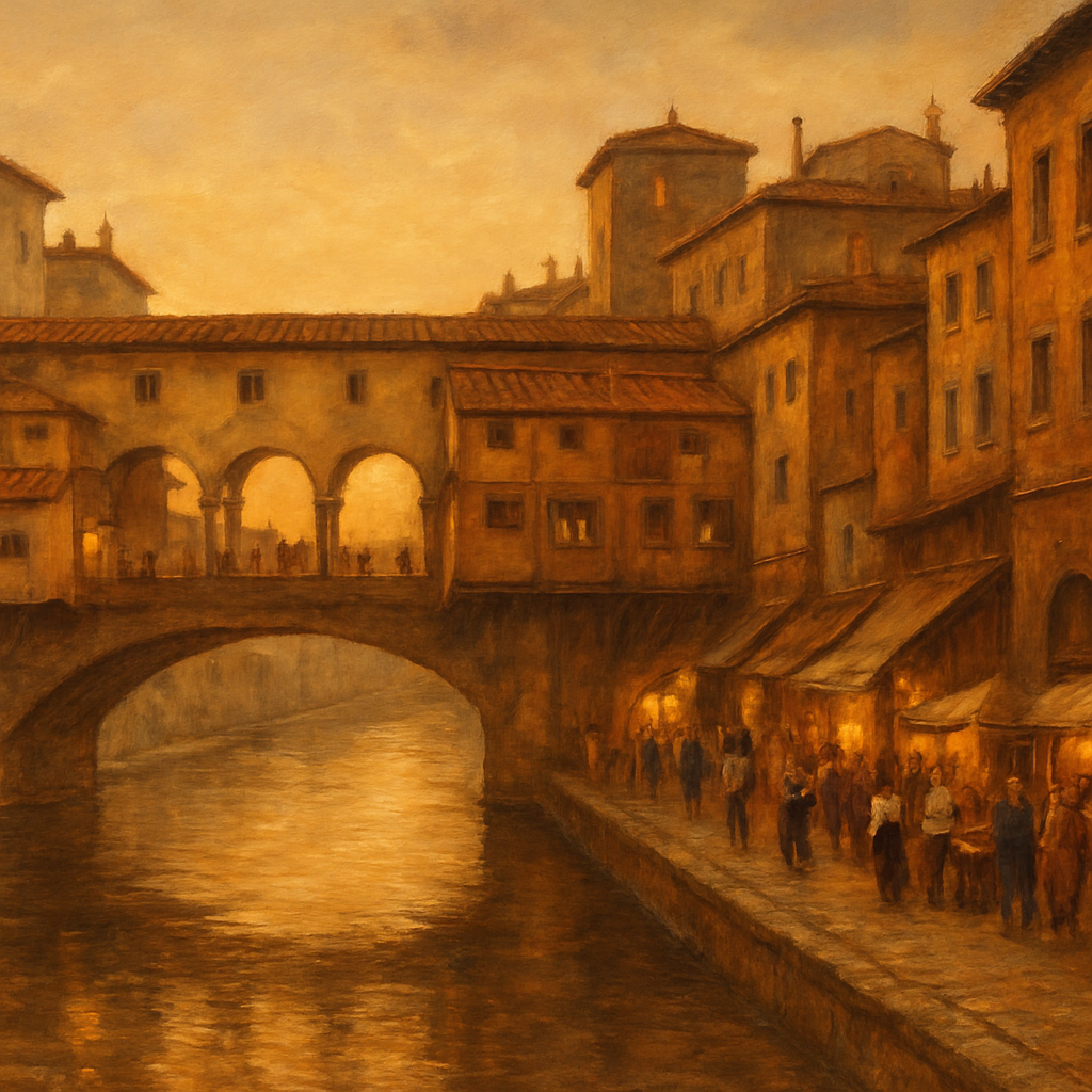 Ponte Vecchio And Arno Skyline paint by diamond