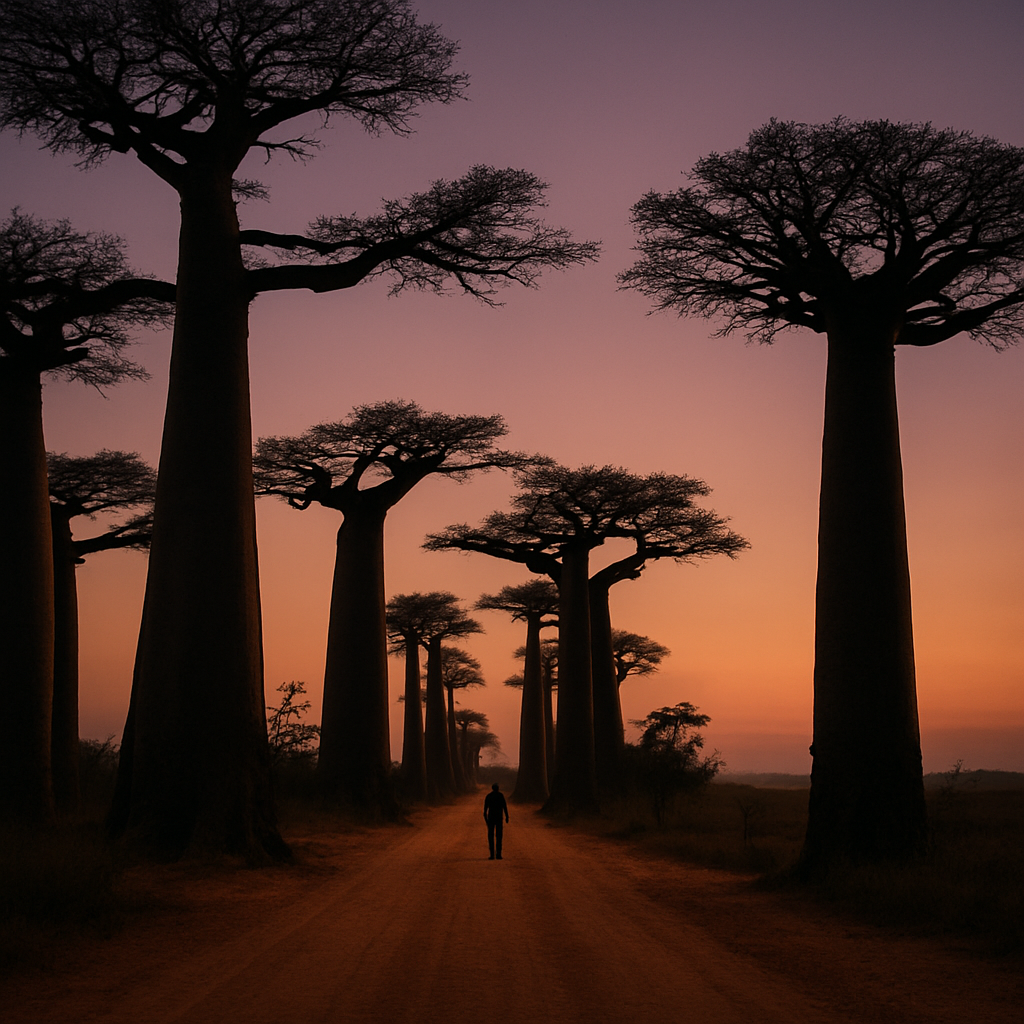 Avenue Of The Baobabs Morondava paint by color