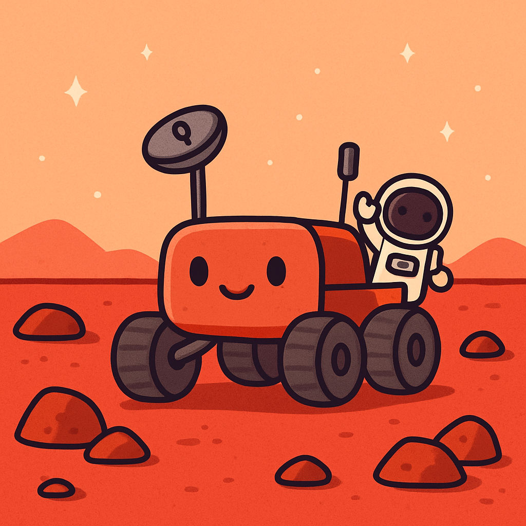 Mars Rover On Red Planet paint by diamonds