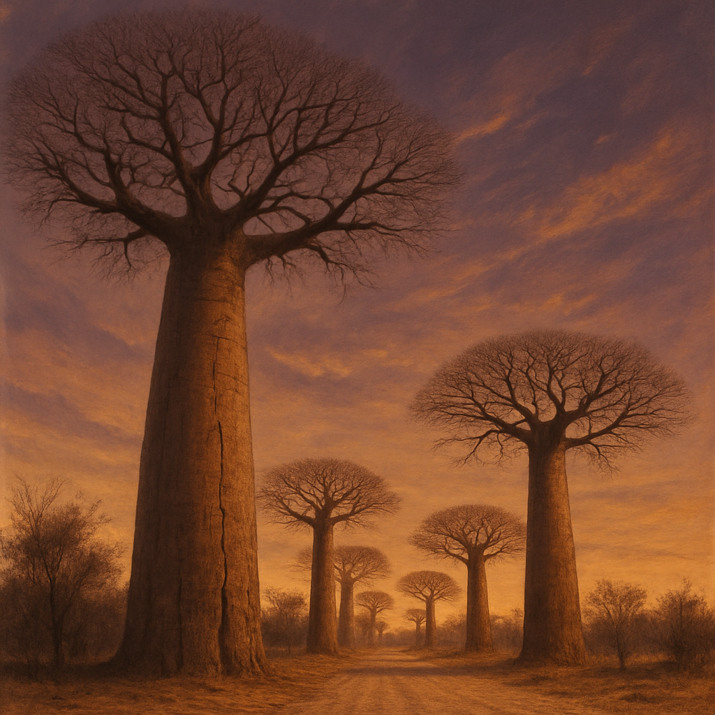 Baobab Adansonia Grandidieri Madagascar Paint by diamonds kits