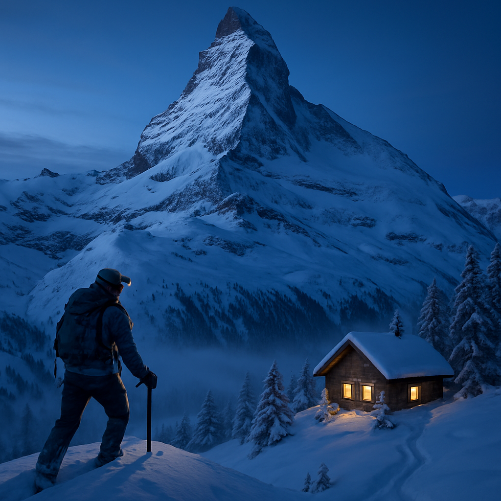 Swiss Matterhorn Winter Panorama DIY paint by diamonds