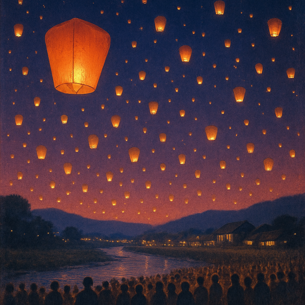 Pingxi Sky Lantern Festival - New Taipei painting diamond kit