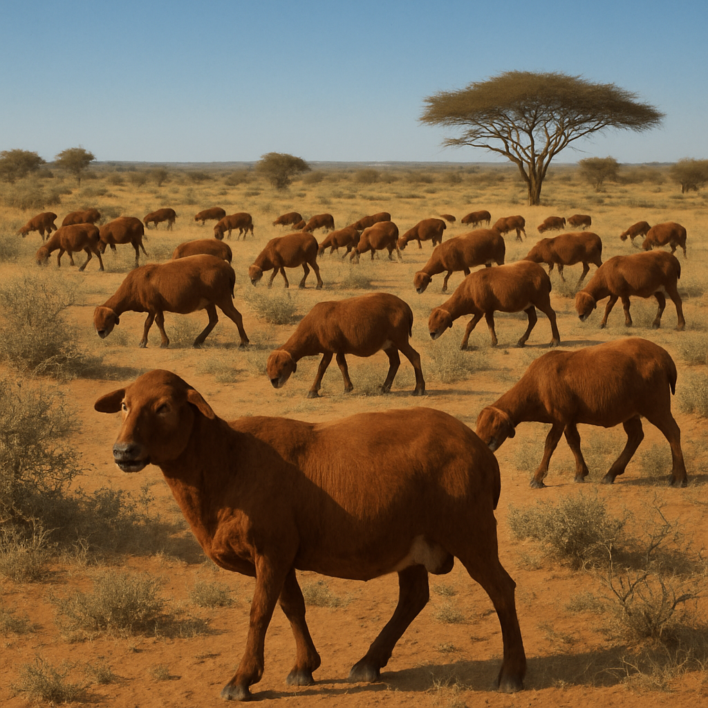 Red Maasai Sheep East Africa paint by diamonds