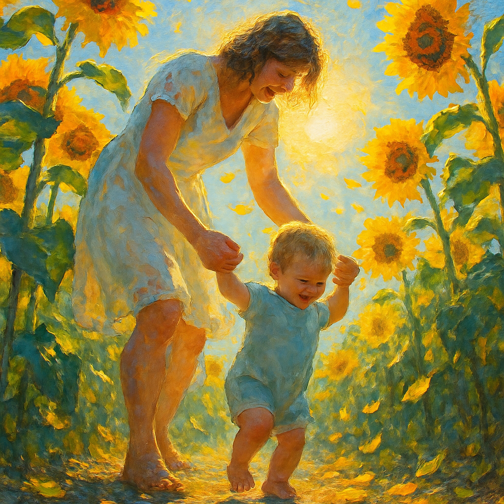 First Steps Into A Sunflower Field painting diamond kit