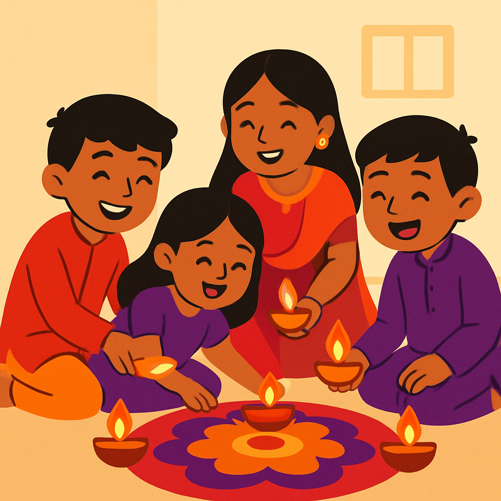 Diwali Lights And Rangoli Fun Paint by diamonds kits