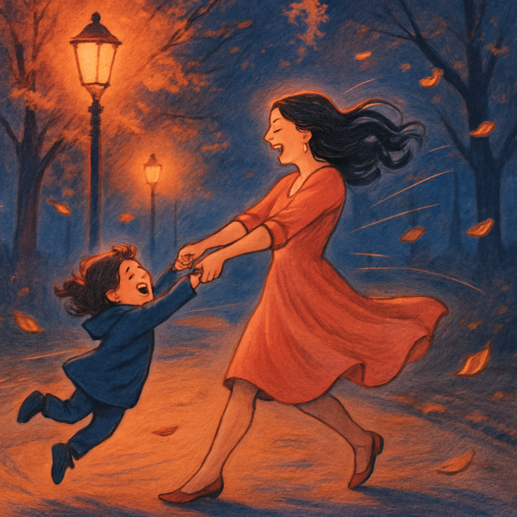 Dancing Shadows In The Park At Dusk Paint by diamonds art