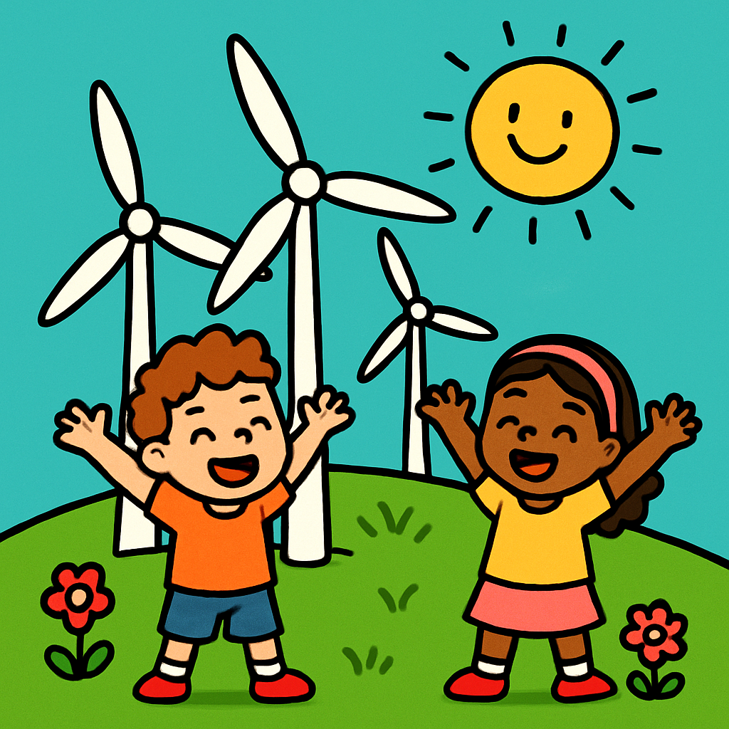 Wind Power Heroes On A Sunny Hill DIY paint by diamonds