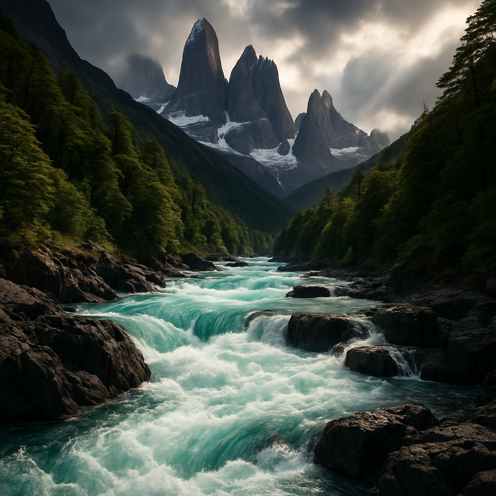 Patagonian Glacial River Rapids Paint by diamonds kits