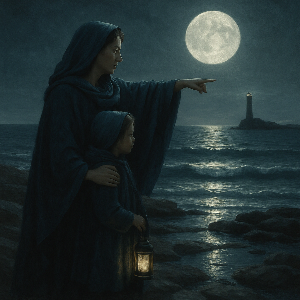 Moonlit Guidance By The Sea paint by diamond