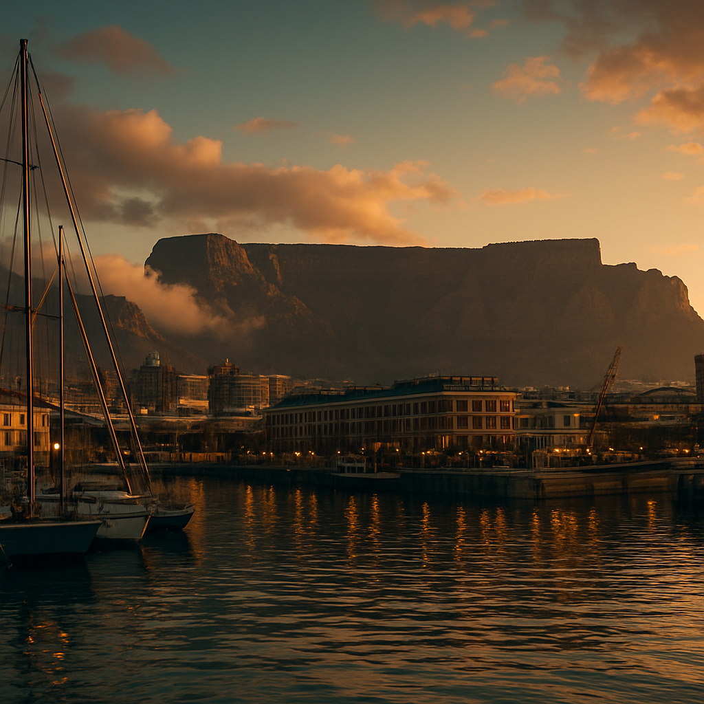 Table Mountain And V A Waterfront Skyline painting diamond kit