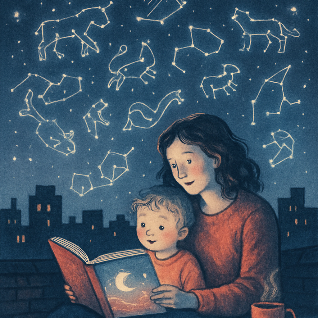 Starlight Storytime On The Rooftop diamonded painting kits