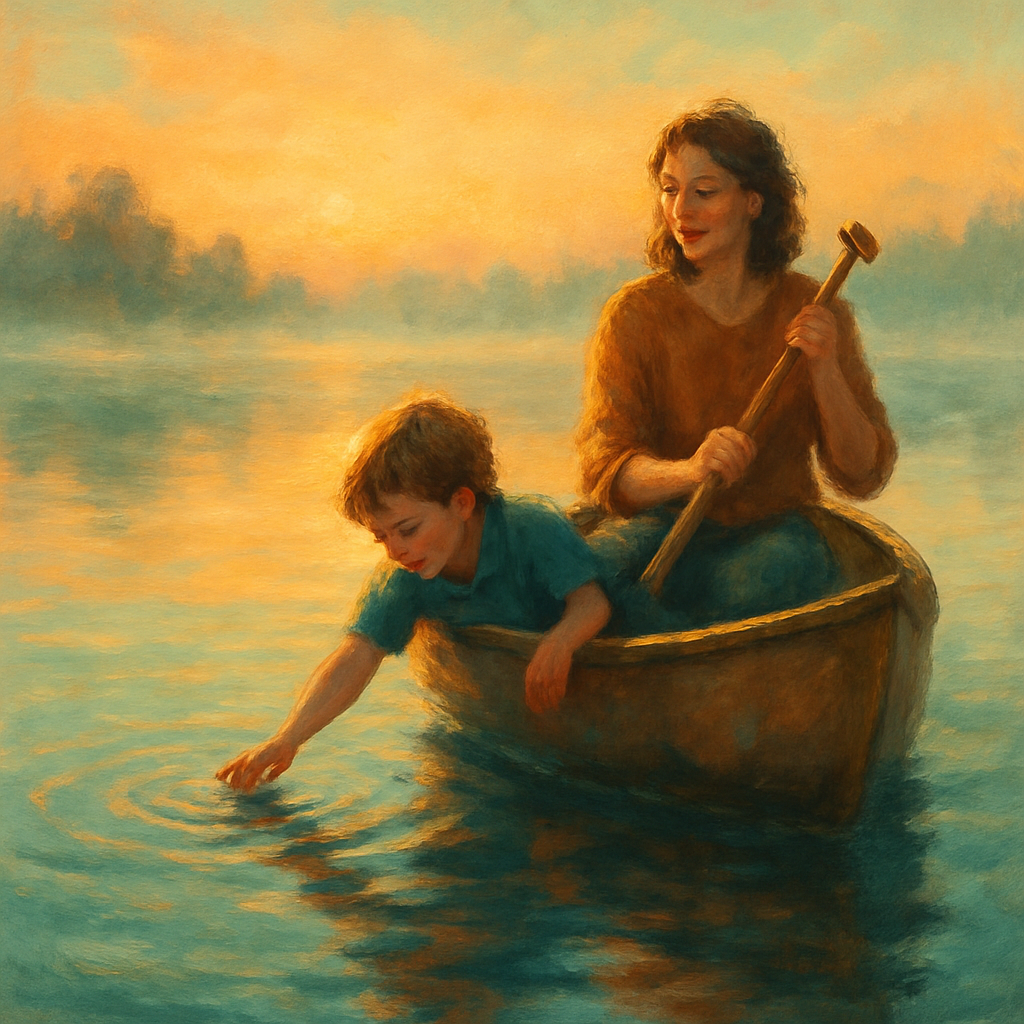 Sunrise Paddle With Little Hands paint by diamonds