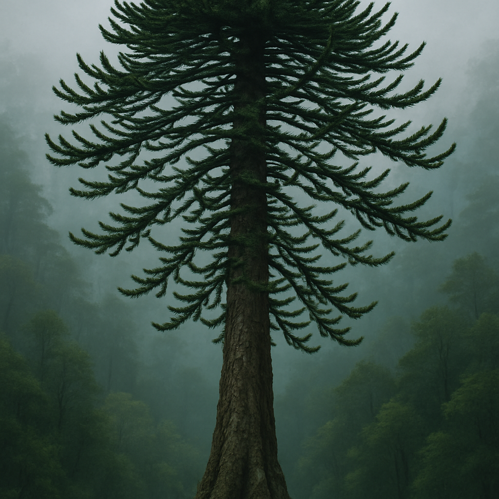 Monkey Puzzle Tree Araucaria Araucana Chile paint by color
