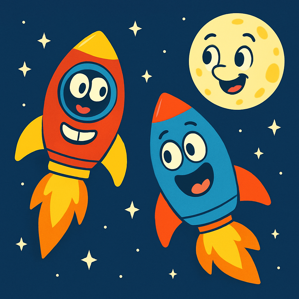 Funky Space Rockets diamonded painting kits