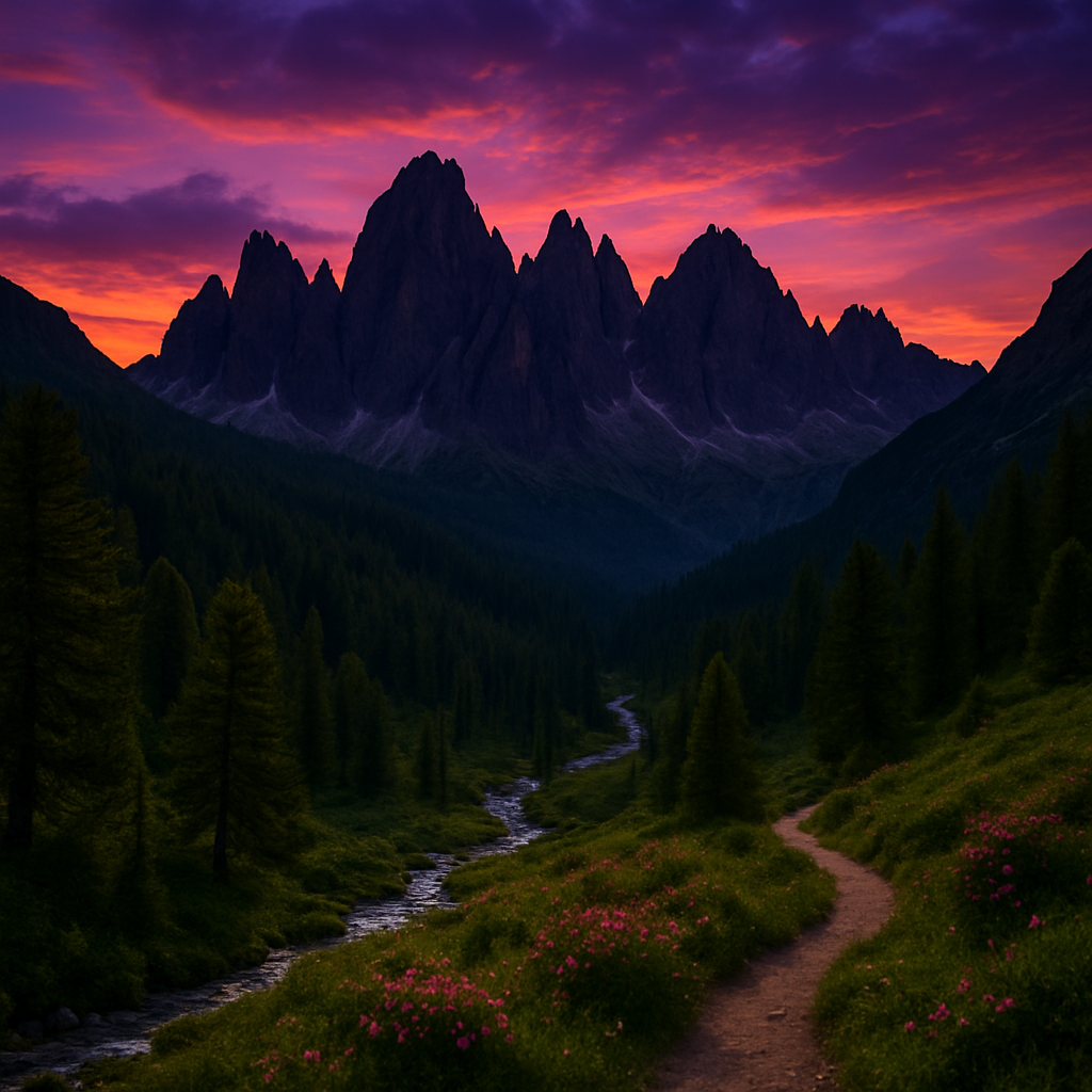 Twilight On The Dolomites Painting by diamonds kit