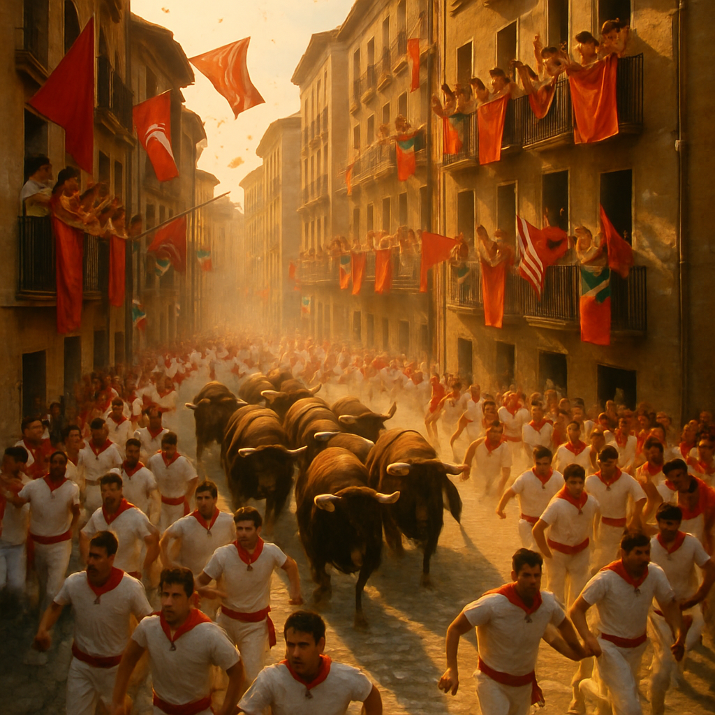 San Fermin Festival Pamplona paint by color