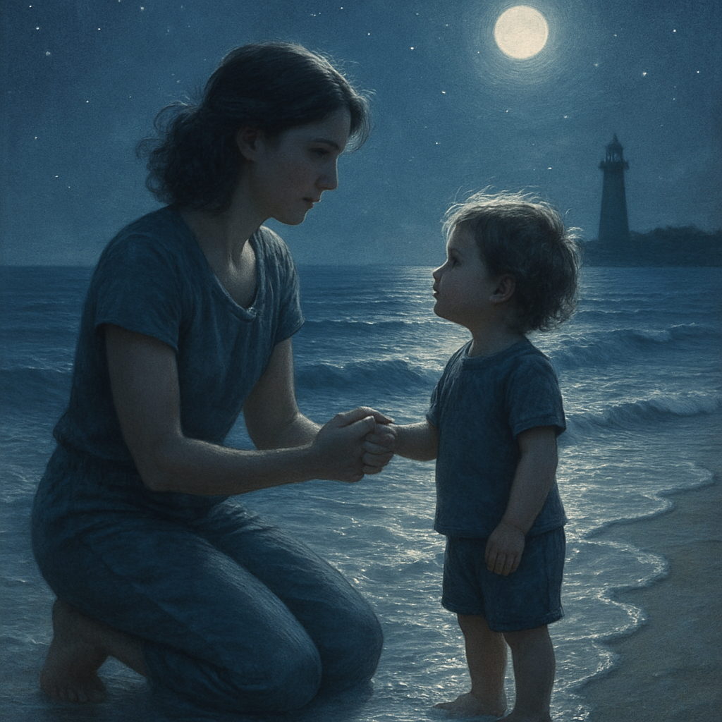 Moonlit Guidance By The Shore diamonded painting kits